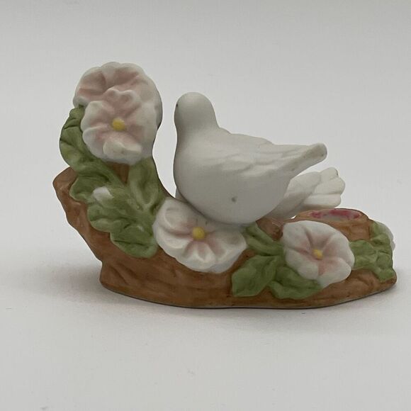 Vintage Avon 1985 Dove Pair On Flowered Branch Porcelain Candle Holder Figurine - Picture 3 of 12